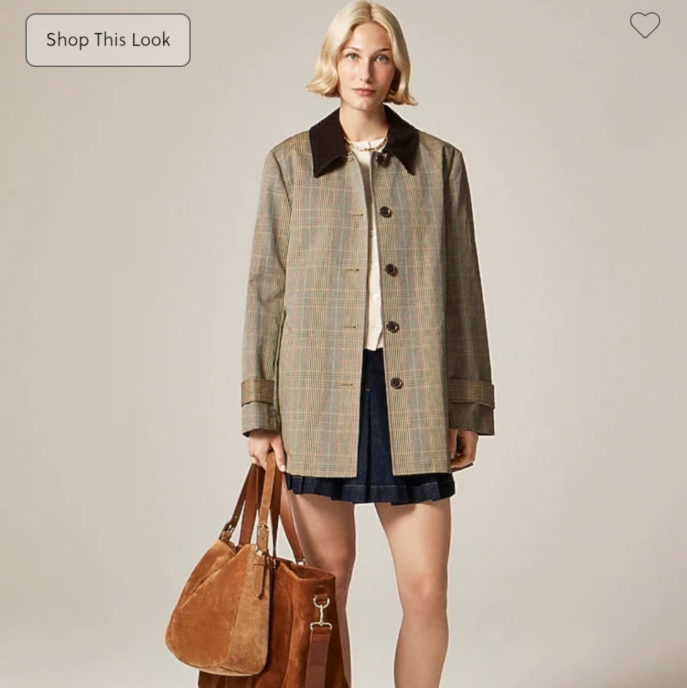 J Crew Barn Jacket™ in plaid double-faced cotton CM955 Size L NWT